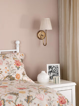 Dar Adyara Wall Light Antique Bronze With Linen Pleated Shade