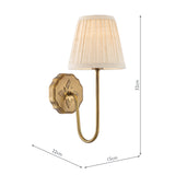 Dar Adyara Wall Light Antique Bronze With Linen Pleated Shade
