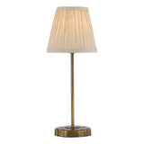 Dar Adyara Twin Pack Table Lamp Antique Bronze With Linen Pleated Shade