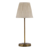 Dar Adyara Twin Pack Table Lamp Antique Bronze With Linen Pleated Shade