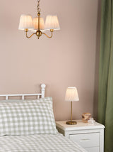 Dar Adyara Twin Pack Table Lamp Antique Bronze With Linen Pleated Shade