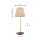 Dar Adyara Twin Pack Table Lamp Antique Bronze With Linen Pleated Shade