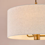 Dar Aelin 3 Light Pendant Matt Bronze With Natural Linen Shade