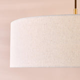 Dar Aelin 5 Light Pendant Matt Bronze With Natural Linen Shade