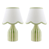 Dar Aimee Twin Pack Table Lamp Green Ceramic With Shade