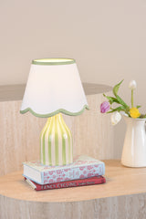 Dar Aimee Twin Pack Table Lamp Green Ceramic With Shade