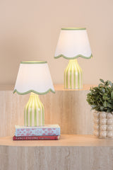 Dar Aimee Twin Pack Table Lamp Green Ceramic With Shade