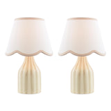Dar Aimee Twin Pack Table Lamp Taupe Ceramic With Shade