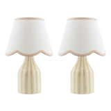 Dar Aimee Twin Pack Table Lamp Taupe Ceramic With Shade