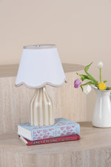 Dar Aimee Twin Pack Table Lamp Taupe Ceramic With Shade
