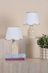 Dar Aimee Twin Pack Table Lamp Taupe Ceramic With Shade