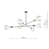 Dar Alana 6 Light Satin Chrome Pendant –  from Amos Lighting + Home