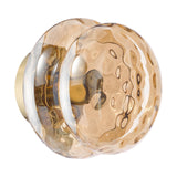 Dar Alcella Wall/Ceiling Light Natural Brass and Amber Dimple Glass