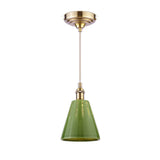Joules Allington Pendant Green Ceramic and Matt Antique Brass