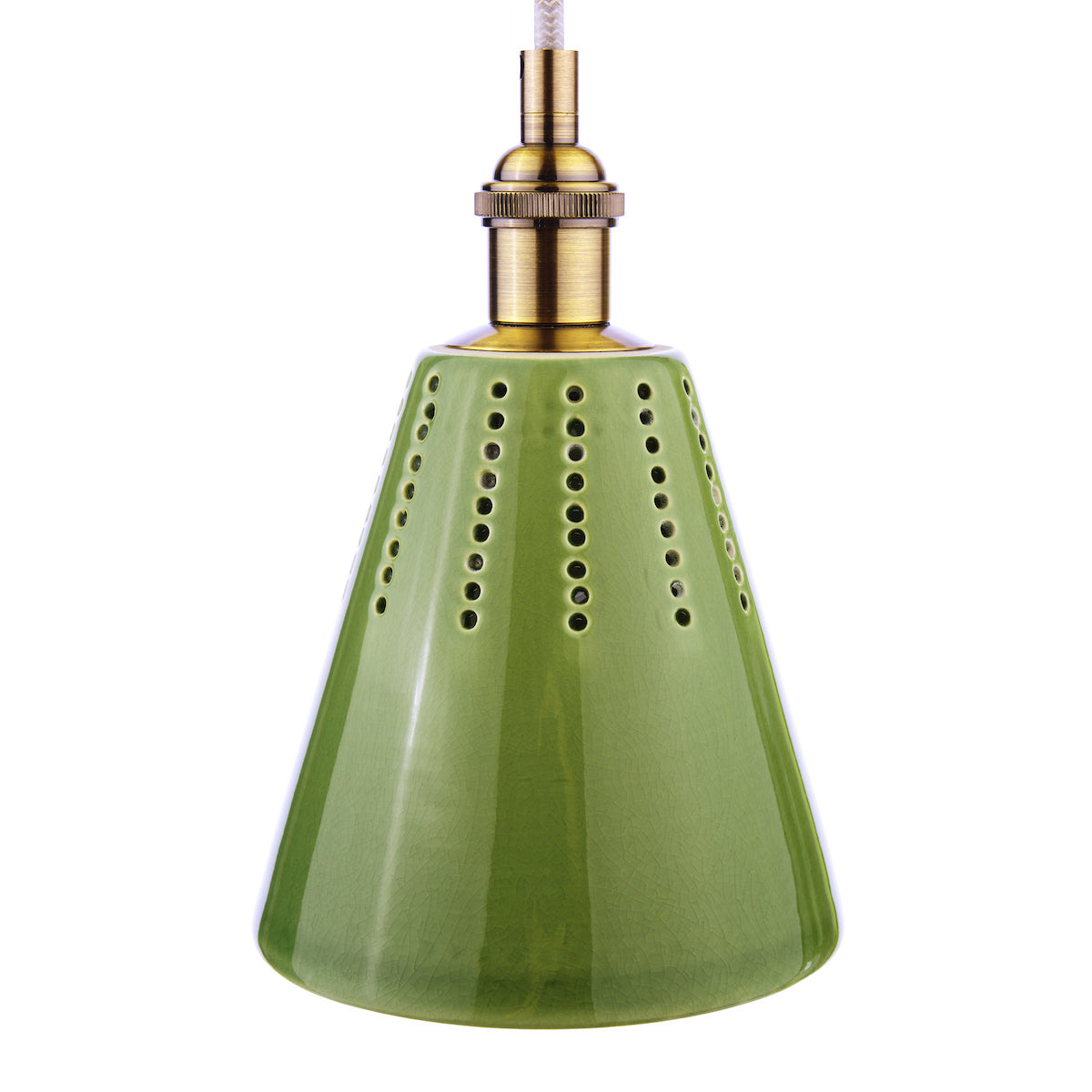 Joules Allington Pendant Green Ceramic and Matt Antique Brass