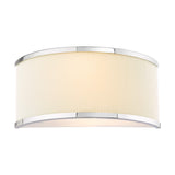 Dar Alvaro 2 Light Wall Light Polished Chrome and Ivory Micropleat Shade
