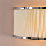 Dar Alvaro 2 Light Wall Light Polished Chrome and Ivory Micropleat Shade