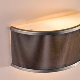 Dar Alvaro 2 Light Wall Light Antique Bronze and Brown Micropleat Shade