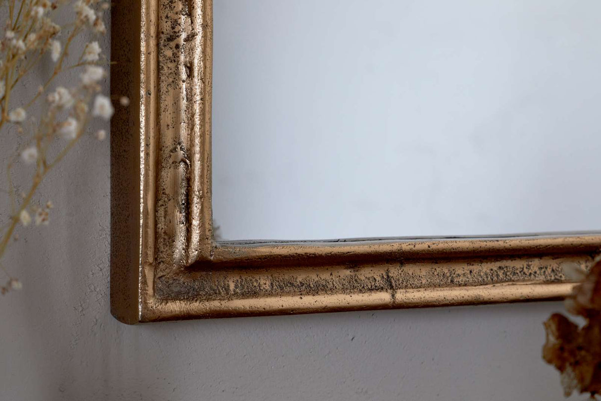 Nkuku Almora Wall Mirror Antique Brass Extra Small