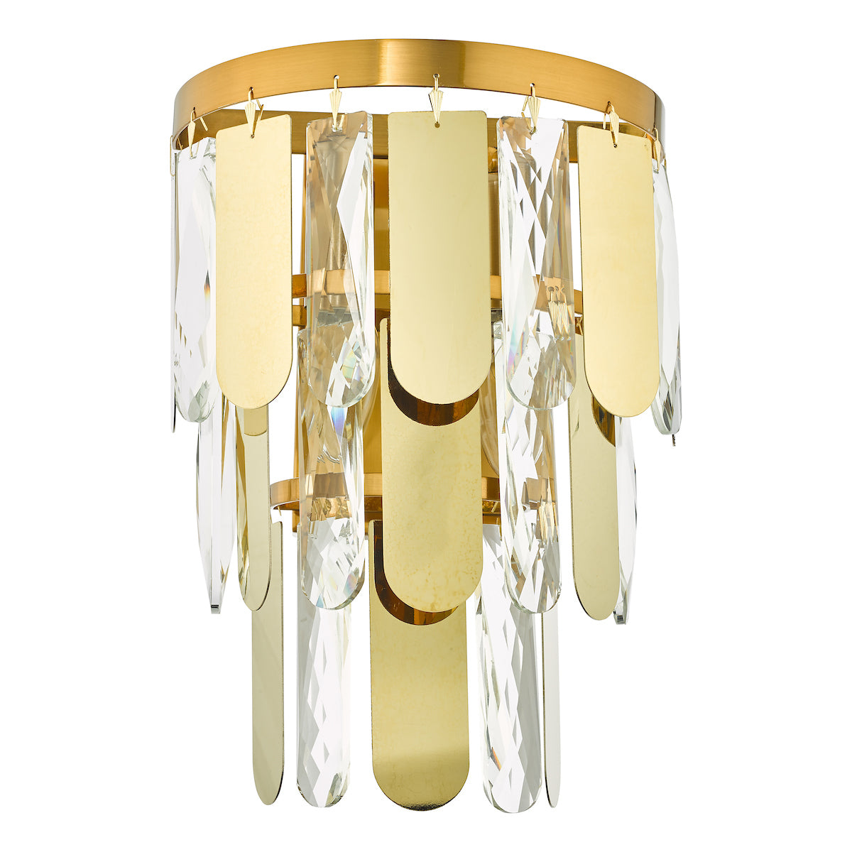 Dar Gold Collection Amira 2 Light Wall Light Polished Gold Crystal –  from Amos Lighting + Home