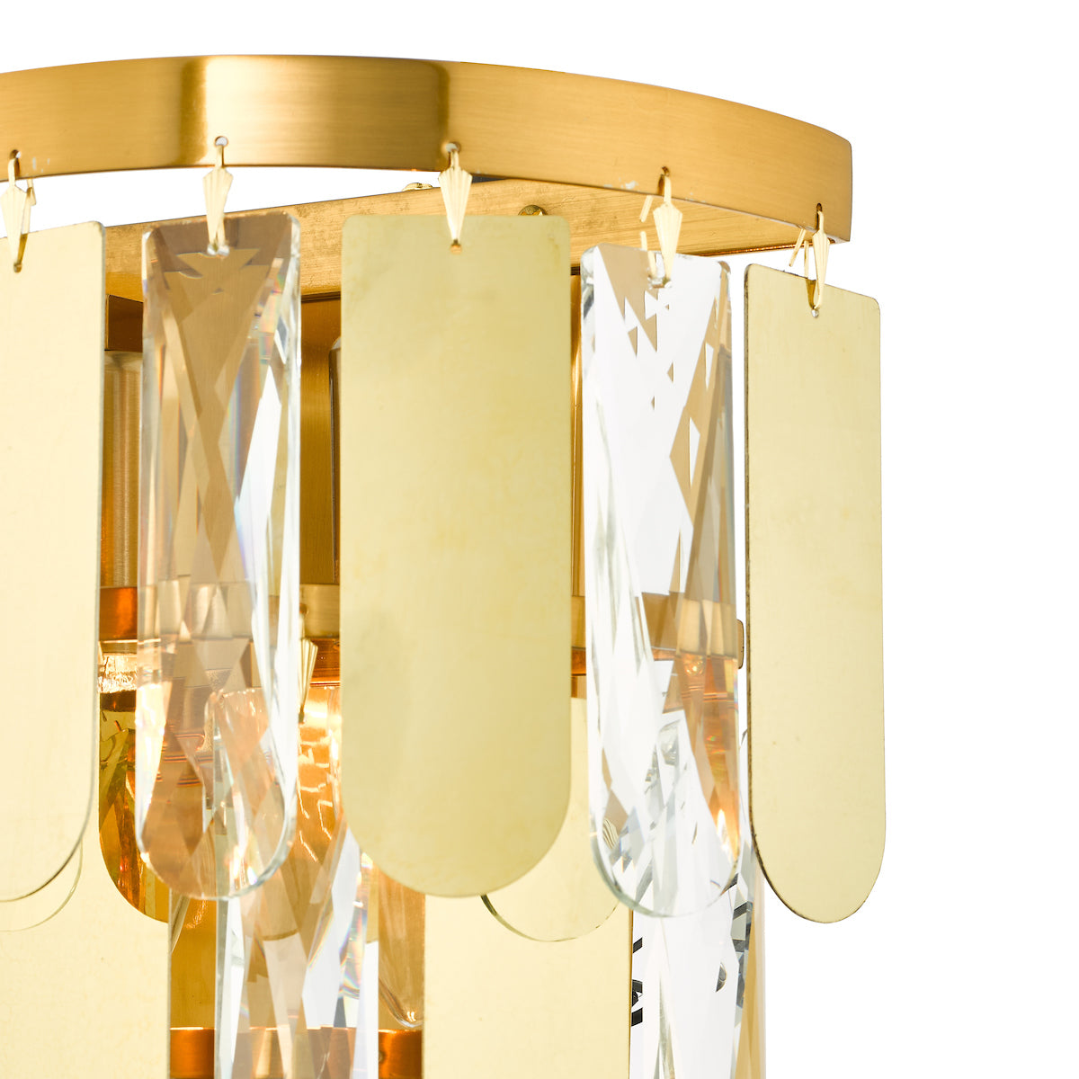 Dar Gold Collection Amira 2 Light Wall Light Polished Gold Crystal –  from Amos Lighting + Home