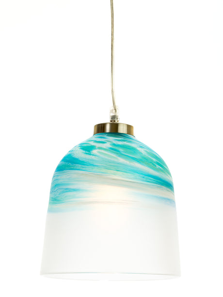 Teign Valley Glass Large Pendant Wave Frosted Glass –  from Amos Lighting + Home