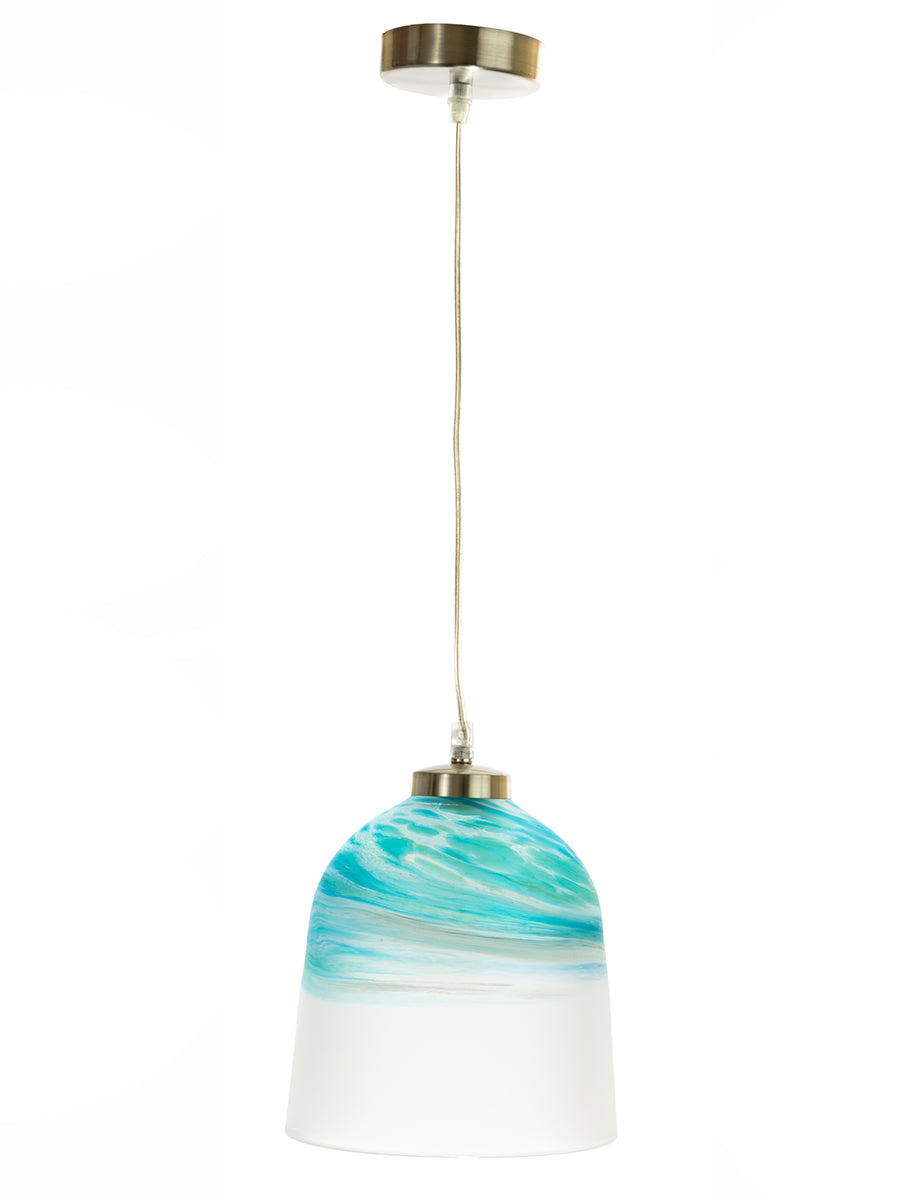 Teign Valley Glass Large Pendant Wave Frosted Glass –  from Amos Lighting + Home