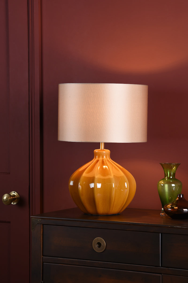 Dar Amrita Table Lamp Brown and Antique Brass Base Only