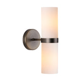 David Hunt Anais 2 Light Wall Light Opal Glass and Antique Brass