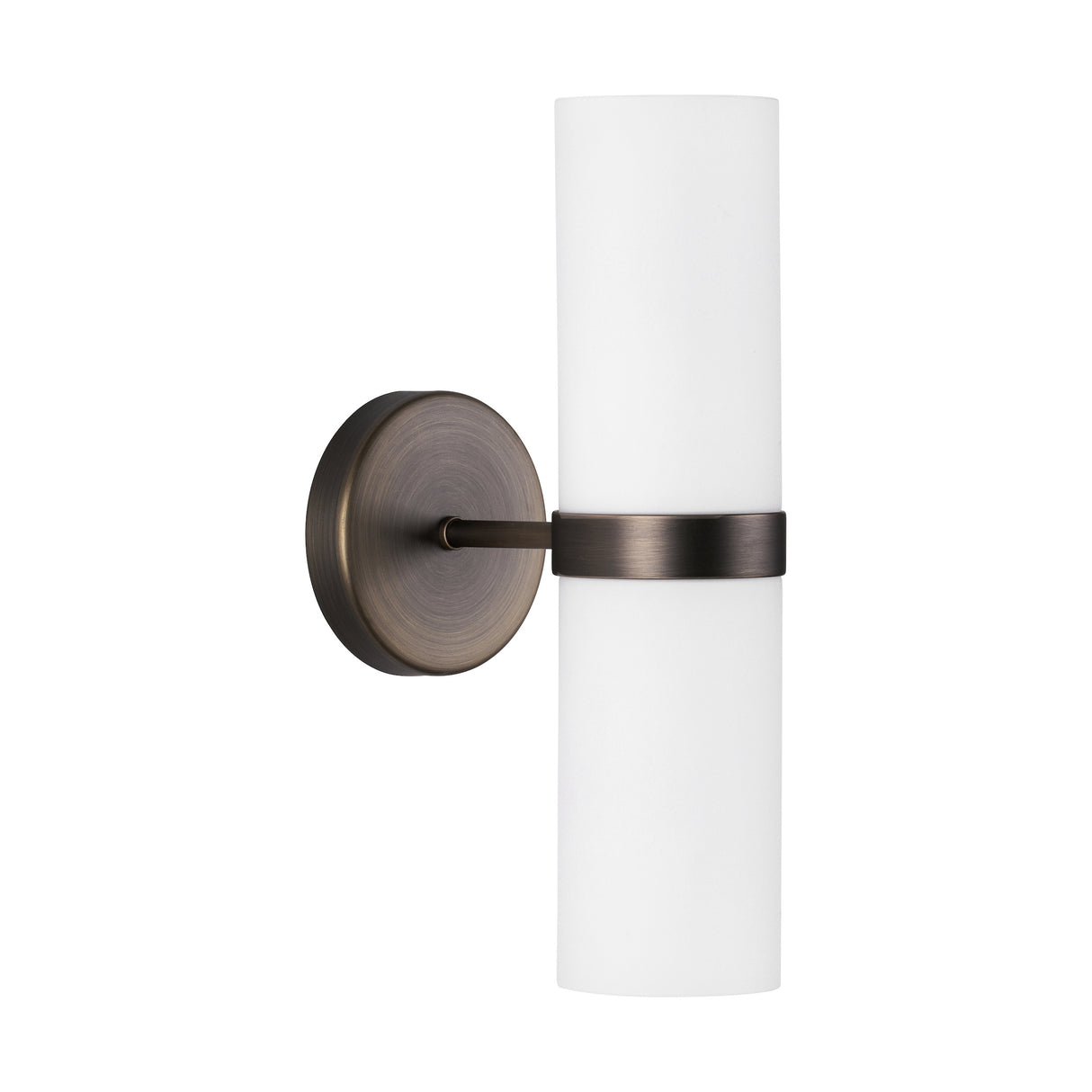 David Hunt Anais 2 Light Wall Light Opal Glass and Antique Brass