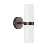 David Hunt Anais 2 Light Wall Light Opal Glass and Antique Brass