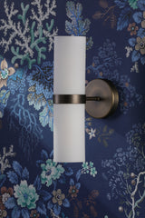 David Hunt Anais 2 Light Wall Light Opal Glass and Antique Brass
