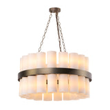 David Hunt Anais 36 Light Pendant Opal Glass and Antique Brass