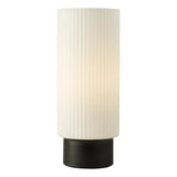 Dar Aneska Touch Table Lamp Matt Black and Opal Glass