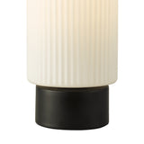 Dar Aneska Touch Table Lamp Matt Black and Opal Glass