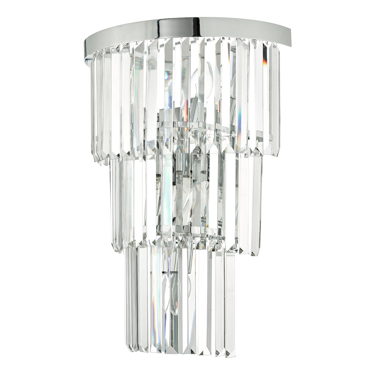 Dar Gold Collection Angel 6 Light Wall Light Polished Chrome Crystal –  from Amos Lighting + Home