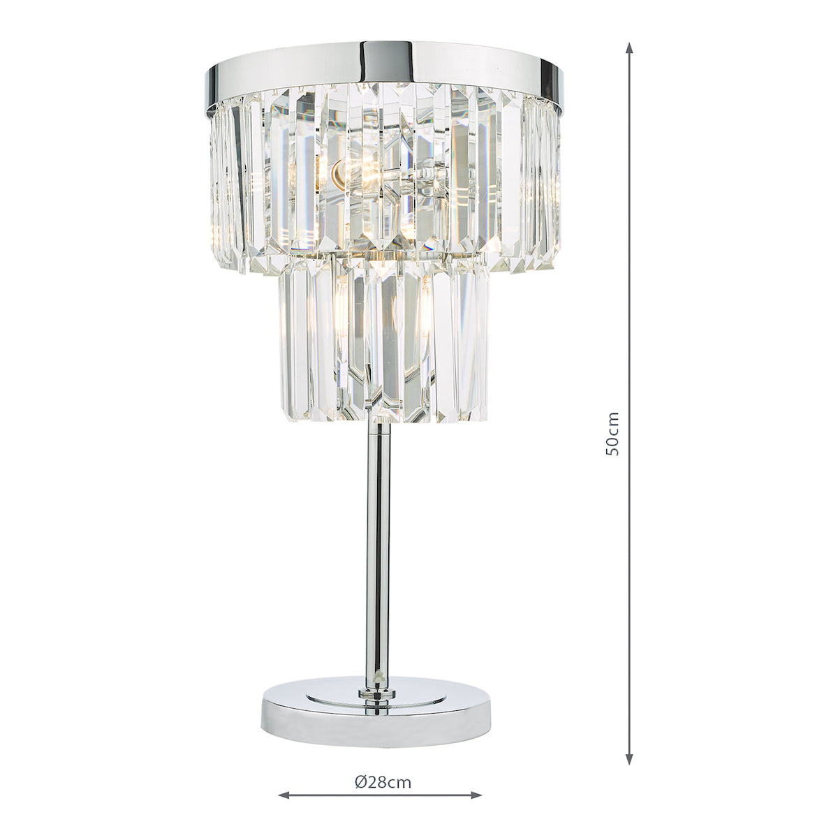 Dar Gold Collection Angel Table Lamp Polished Chrome Crystal –  from Amos Lighting + Home