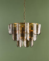 Dar Anielle 9 Light Chandelier Natural Brass and Tea Smoked Glass