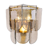 Dar Anielle 3 Light Wall Light Natural Brass and Tea Smoked Glass