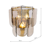 Dar Anielle 3 Light Wall Light Natural Brass and Tea Smoked Glass