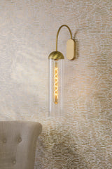 David Hunt Anouk Wall Light Ribbed Glass and Brushed Brass