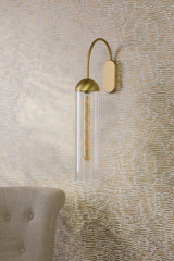 David Hunt Anouk Wall Light Ribbed Glass and Brushed Brass
