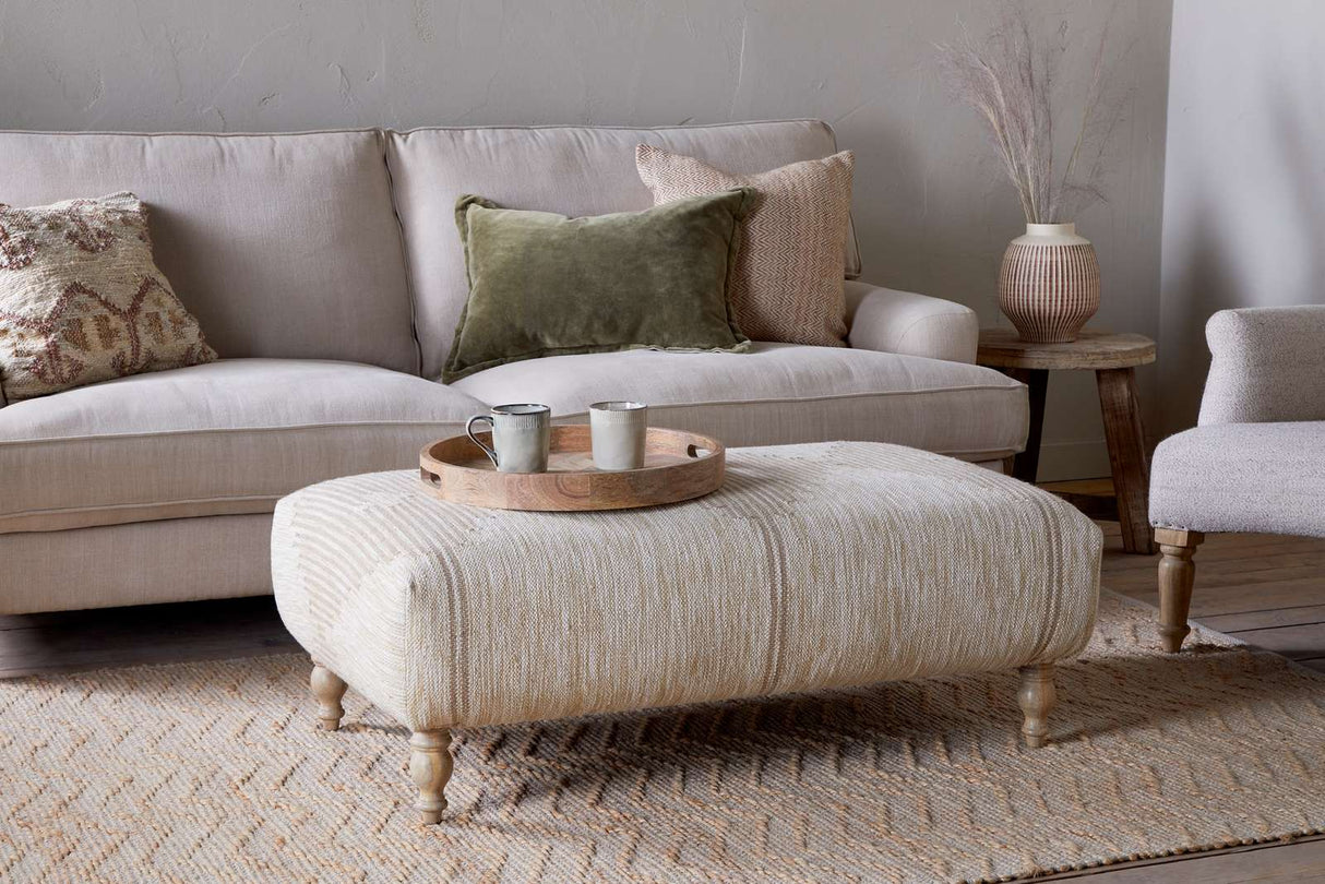Nkuku Aranya Upholstered Ottoman Natural