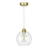 David Hunt Apollo Single Pendant Butter Brass and Glass