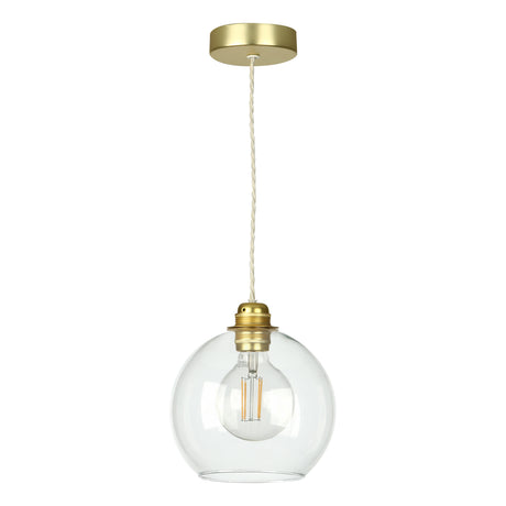 David Hunt Apollo Single Pendant Butter Brass and Glass