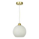 David Hunt Apollo Single Pendant Butter Brass and Opal Glass