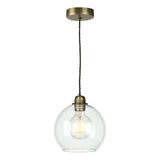 David Hunt Apollo Single Pendant Antique Brass and Glass