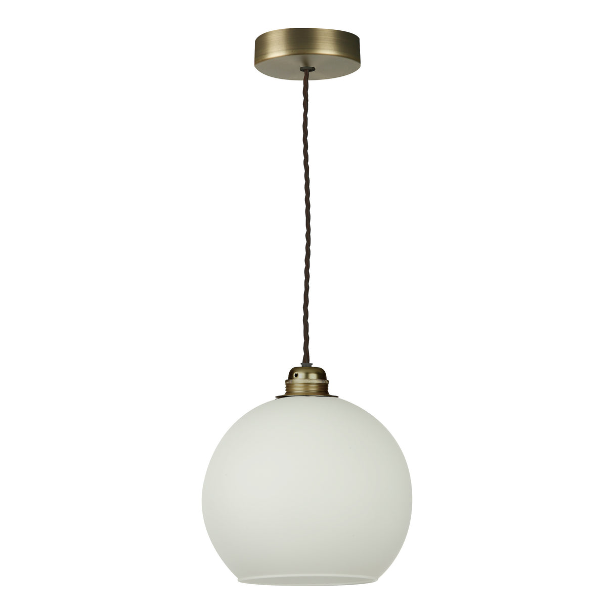 David Hunt Apollo Single Pendant Antique Brass and Opal Glass