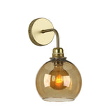 David Hunt Apollo Wall Light Butter Brass and Amber Glass