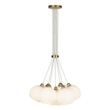 David Hunt Apollo 7 Light Cluster Pendant Butter Brass and Opal Glass